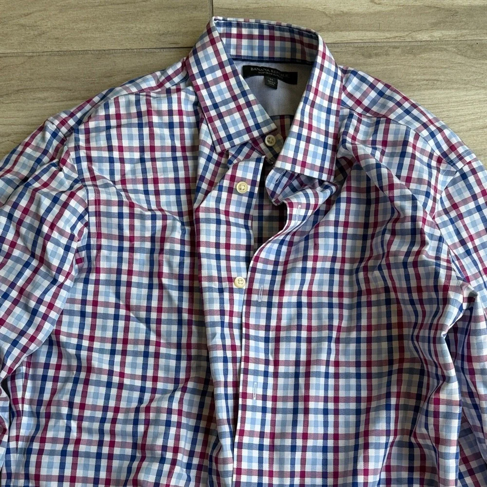 Banana Republic Red and Blue Plaid Shirt